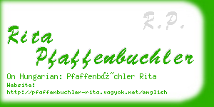 rita pfaffenbuchler business card